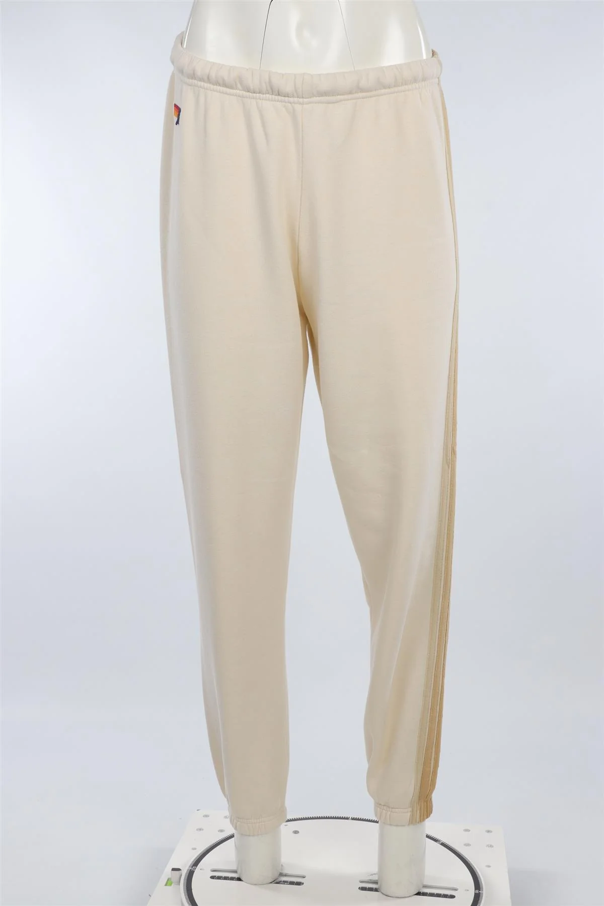 AVIATOR NATION CREAM COTTON TRACK PANTS MEDIUM - Image 2