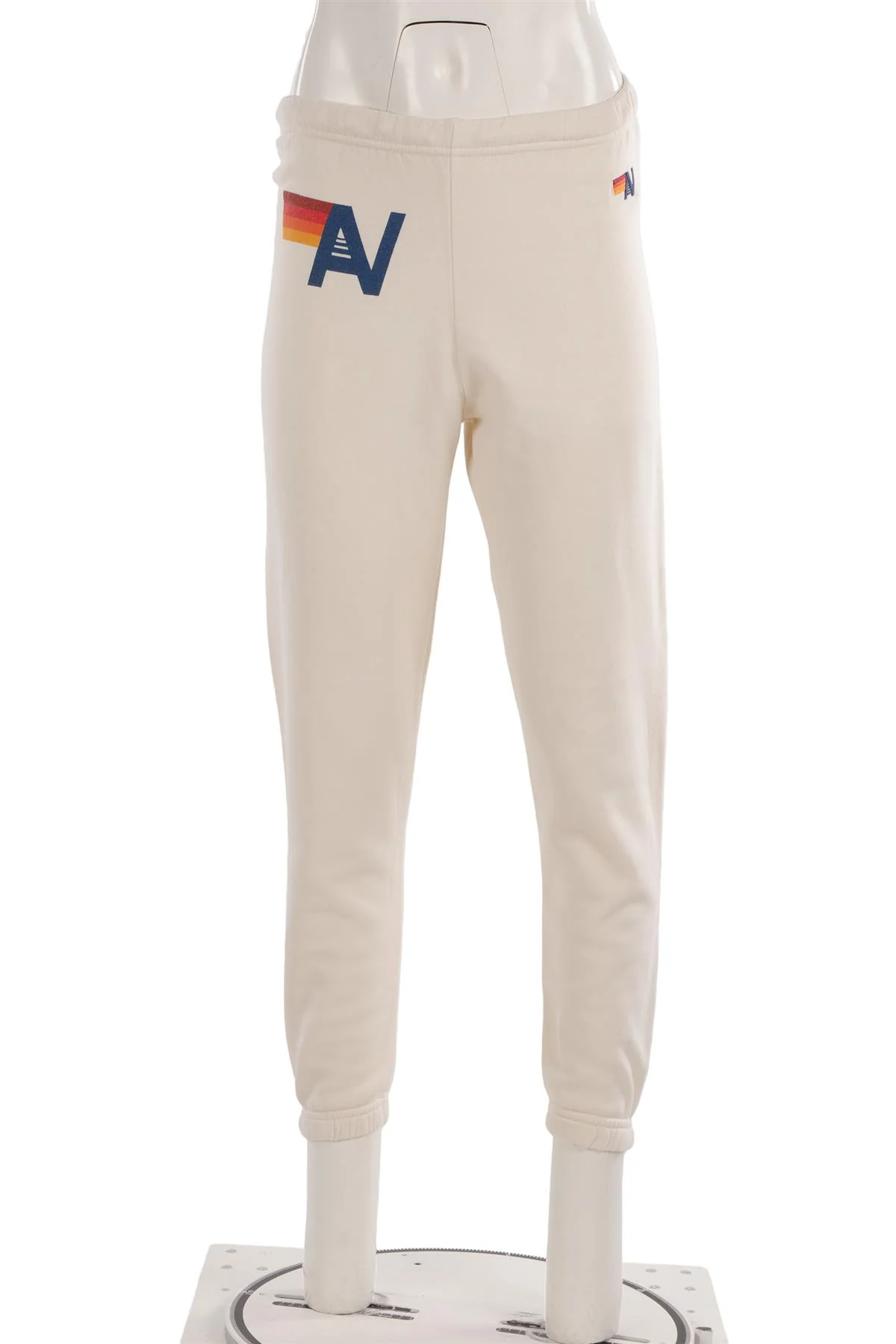 AVIATOR NATION CREAM COTTON TRACK PANTS XSMALL - Image 2