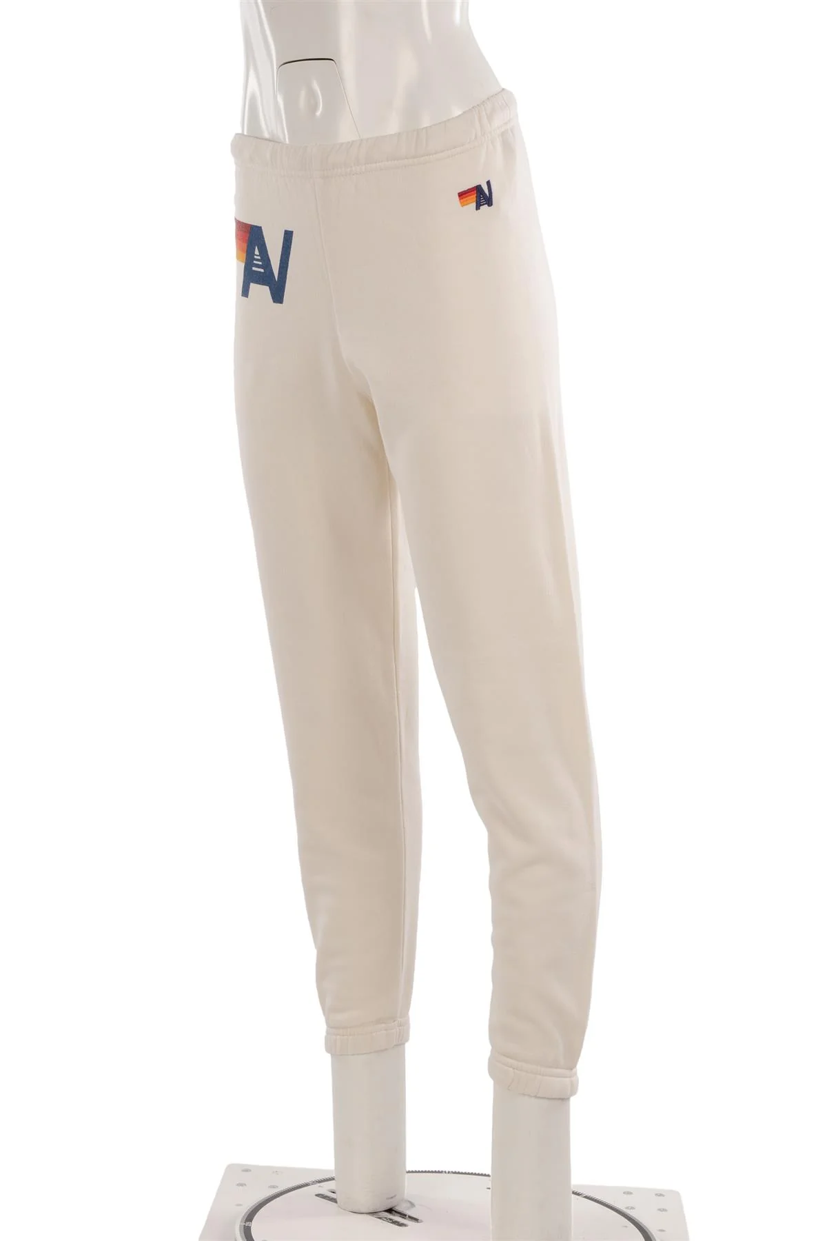 AVIATOR NATION CREAM COTTON TRACK PANTS XSMALL - Image 3