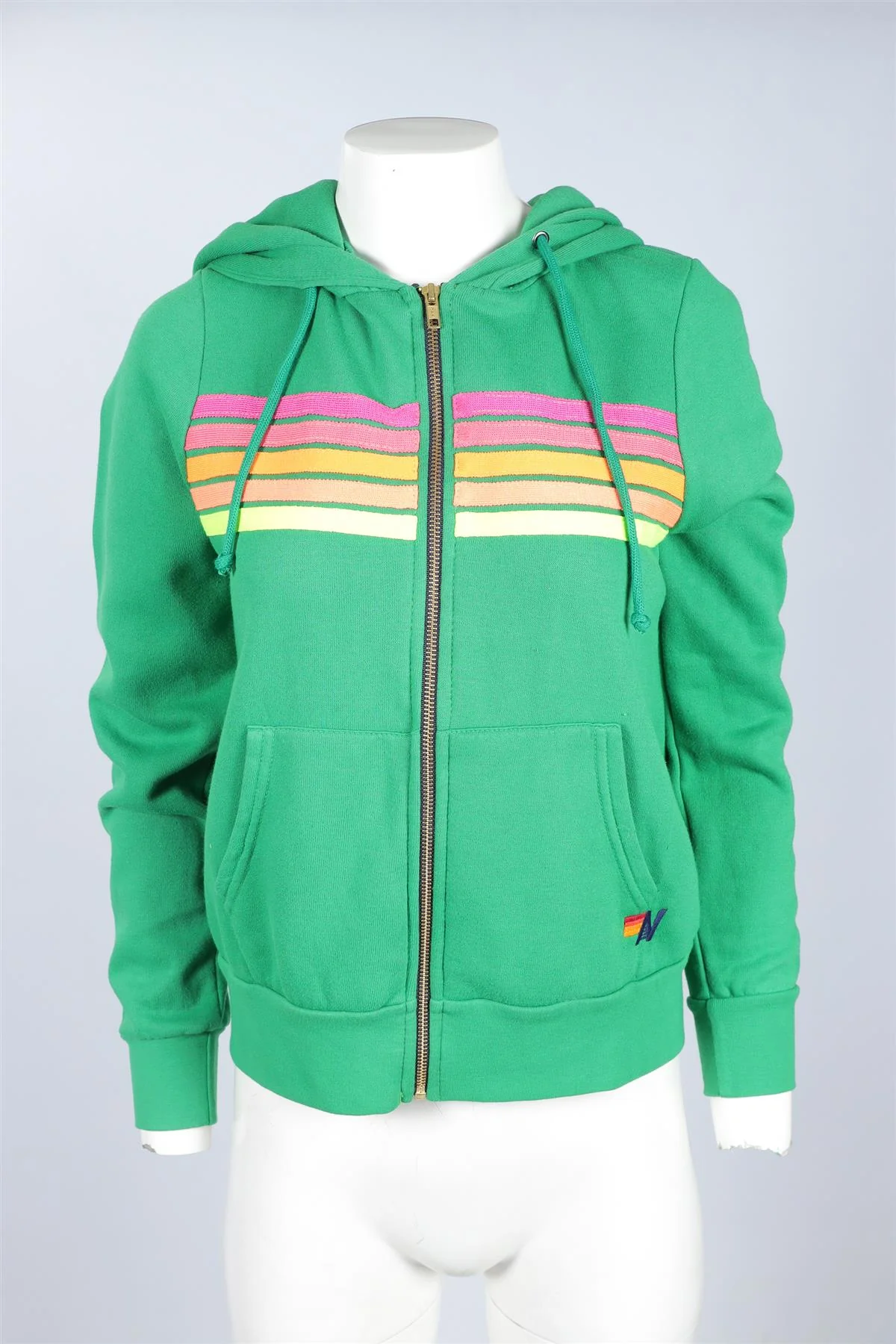 AVIATOR NATION GREEN COTTON HOODIE X-LARGE - Image 2