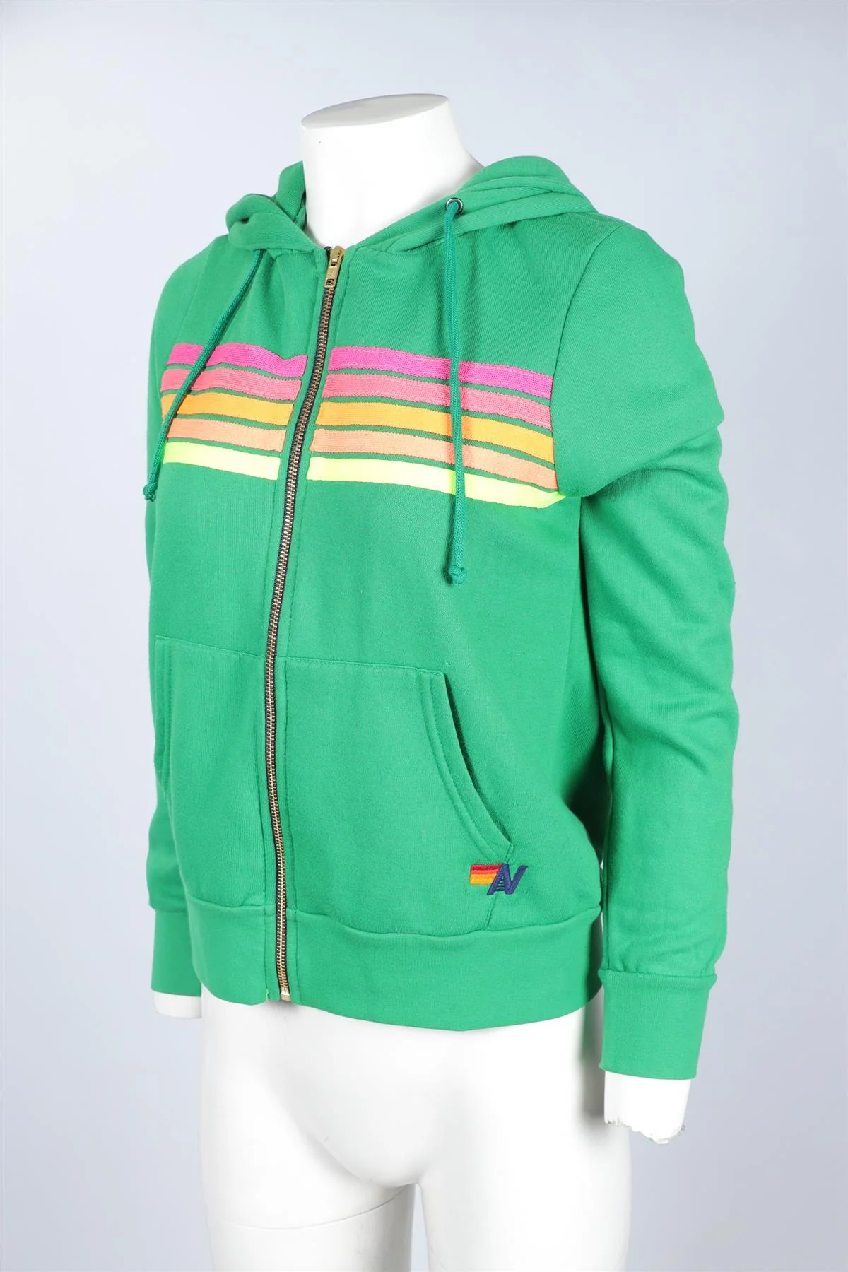 AVIATOR NATION GREEN COTTON HOODIE X-LARGE - Image 3