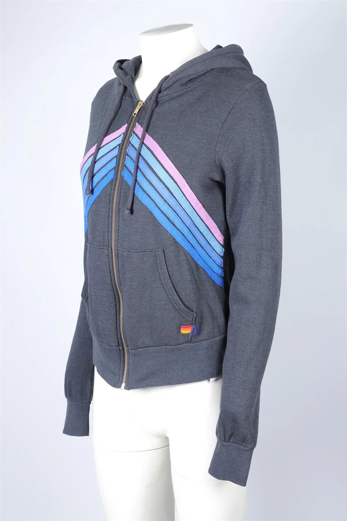 AVIATOR NATION GREY COTTON HOODIE XSMALL - Image 3