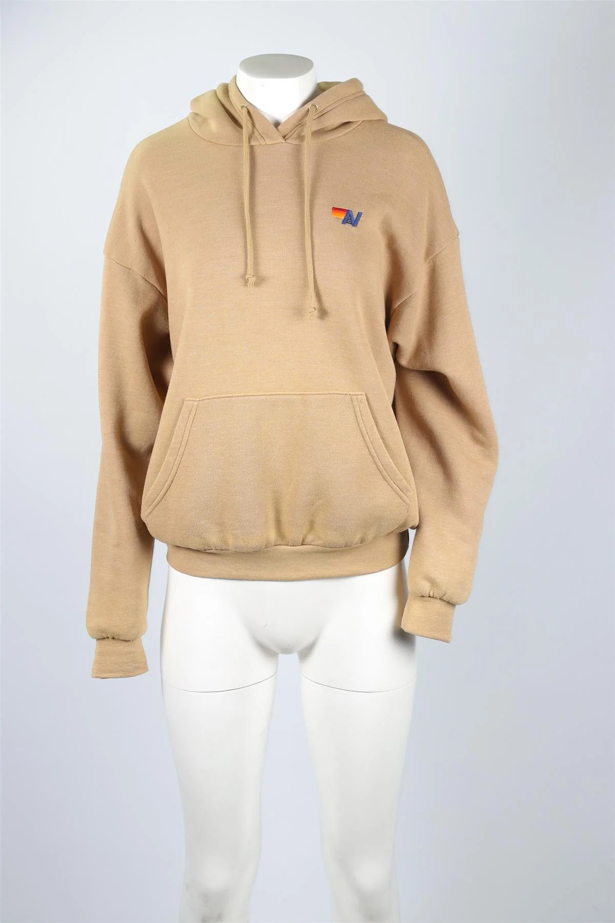 AVIATOR NATION TAN COTTON HOODIE XSMALL - Image 2