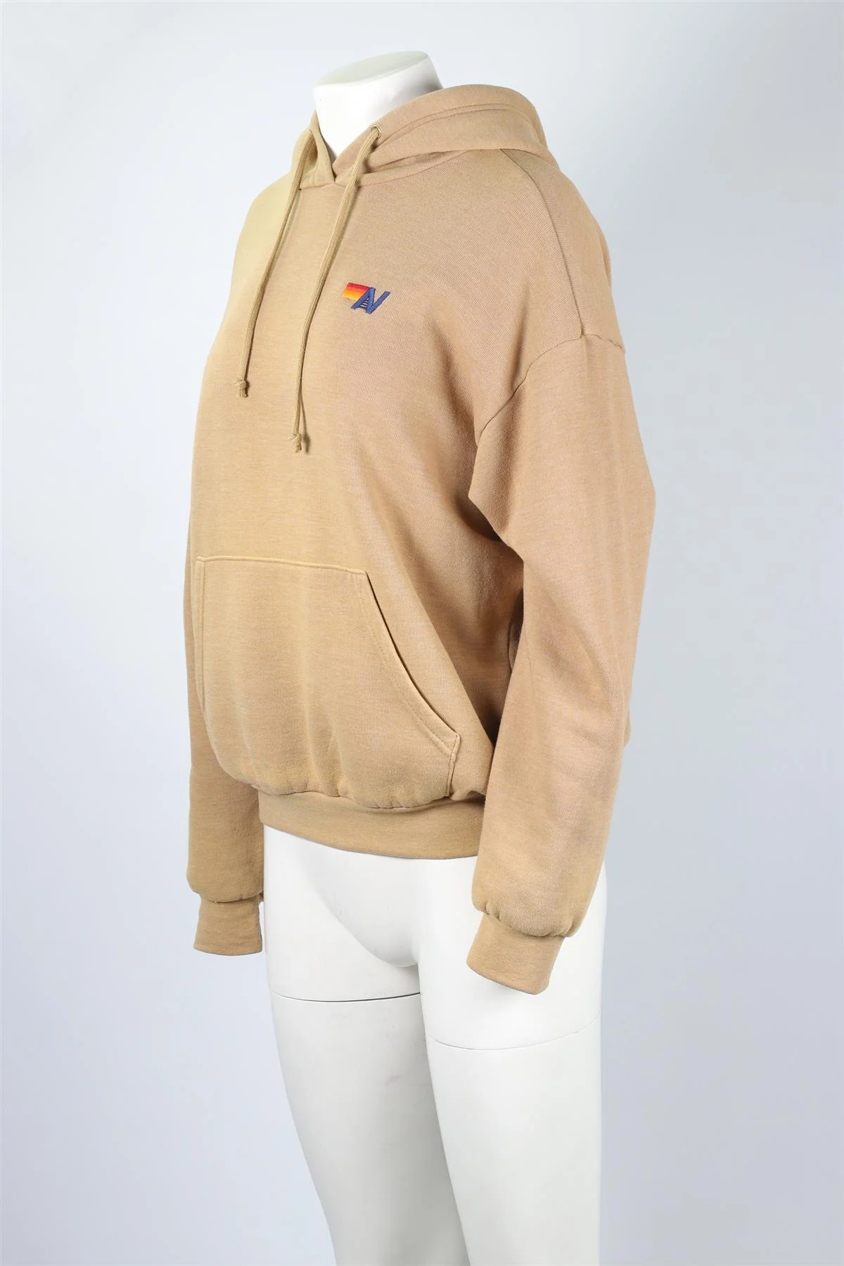 AVIATOR NATION TAN COTTON HOODIE XSMALL - Image 3