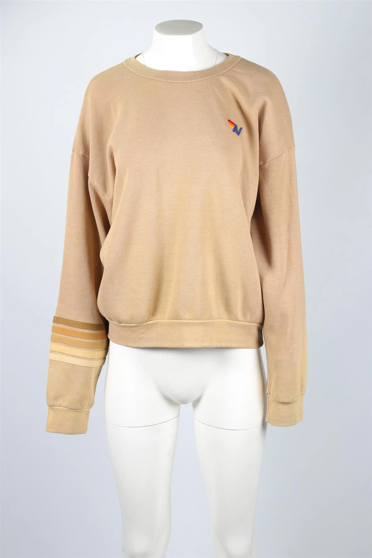 AVIATOR NATION TAN COTTON SWEATSHIRT SMALL - Image 2