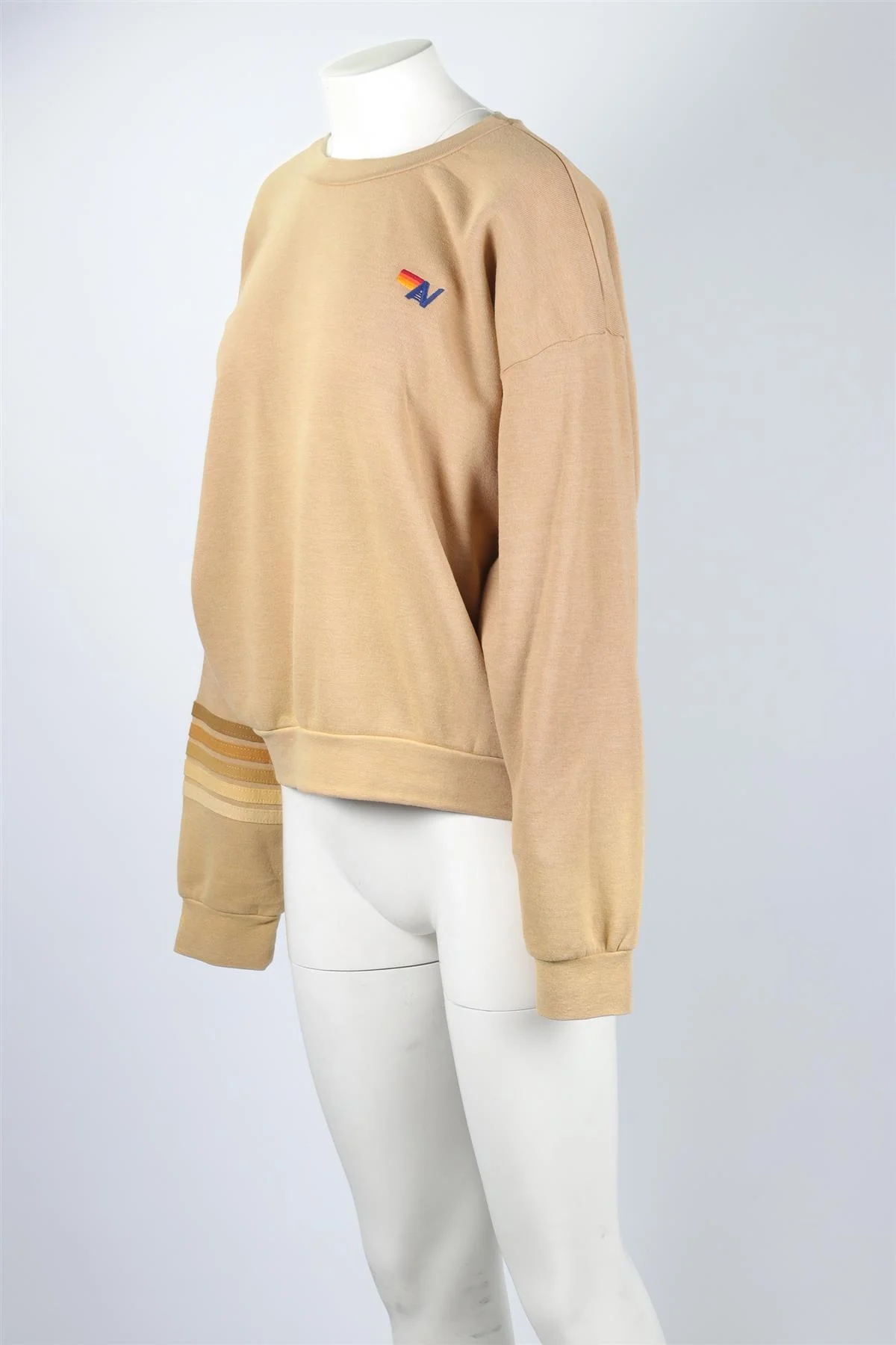 AVIATOR NATION TAN COTTON SWEATSHIRT SMALL - Image 3