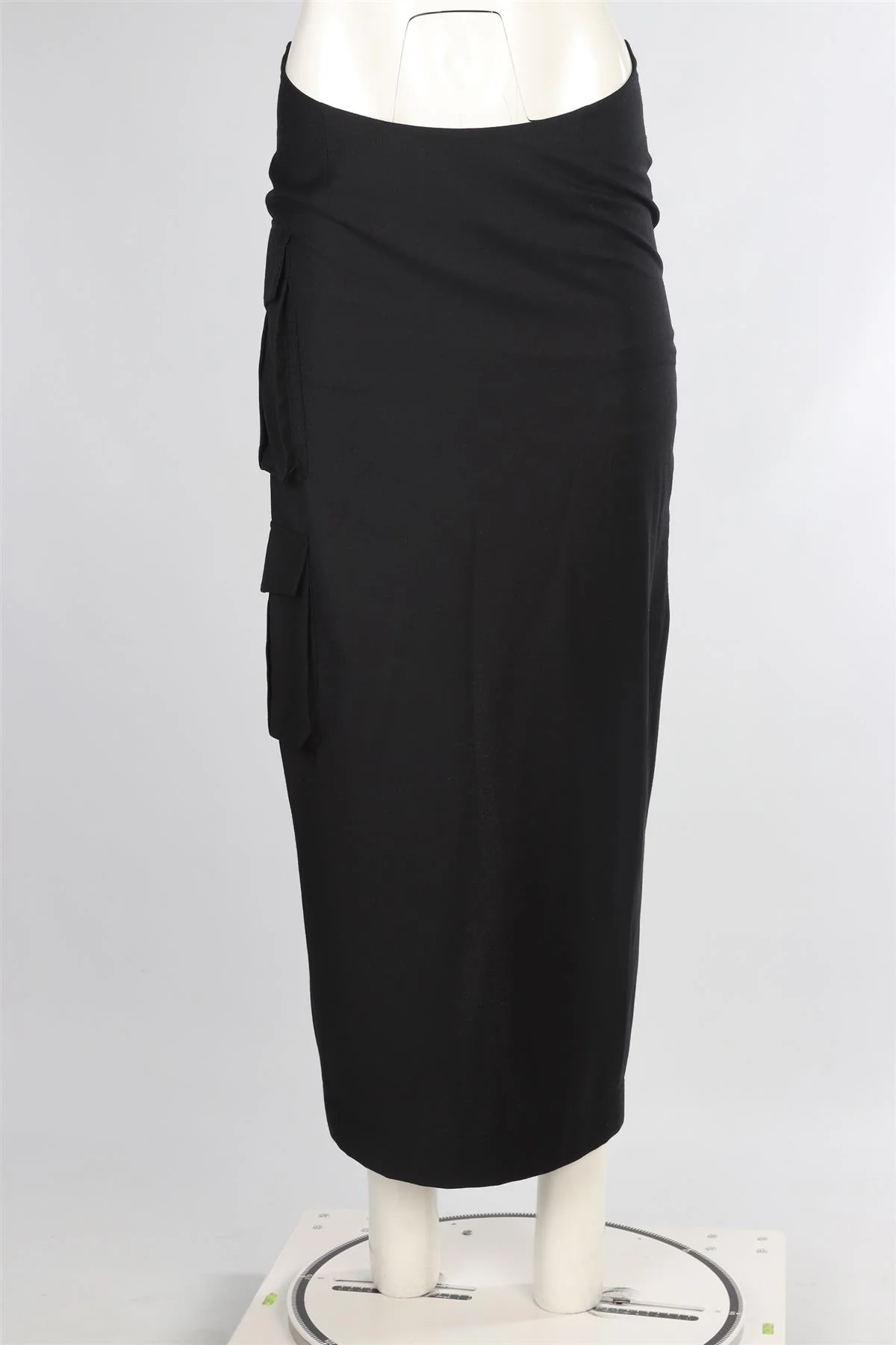 AYA MUSE BLACK WOOL MAXI SKIRT SMALL - Image 2