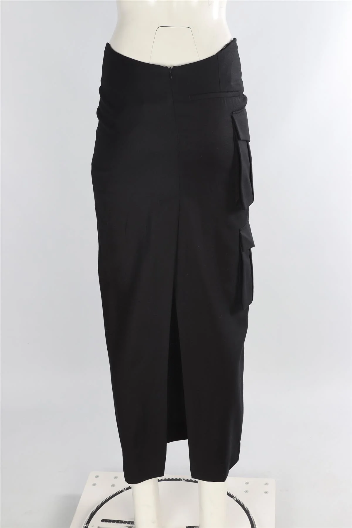 AYA MUSE BLACK WOOL MAXI SKIRT SMALL - Image 4
