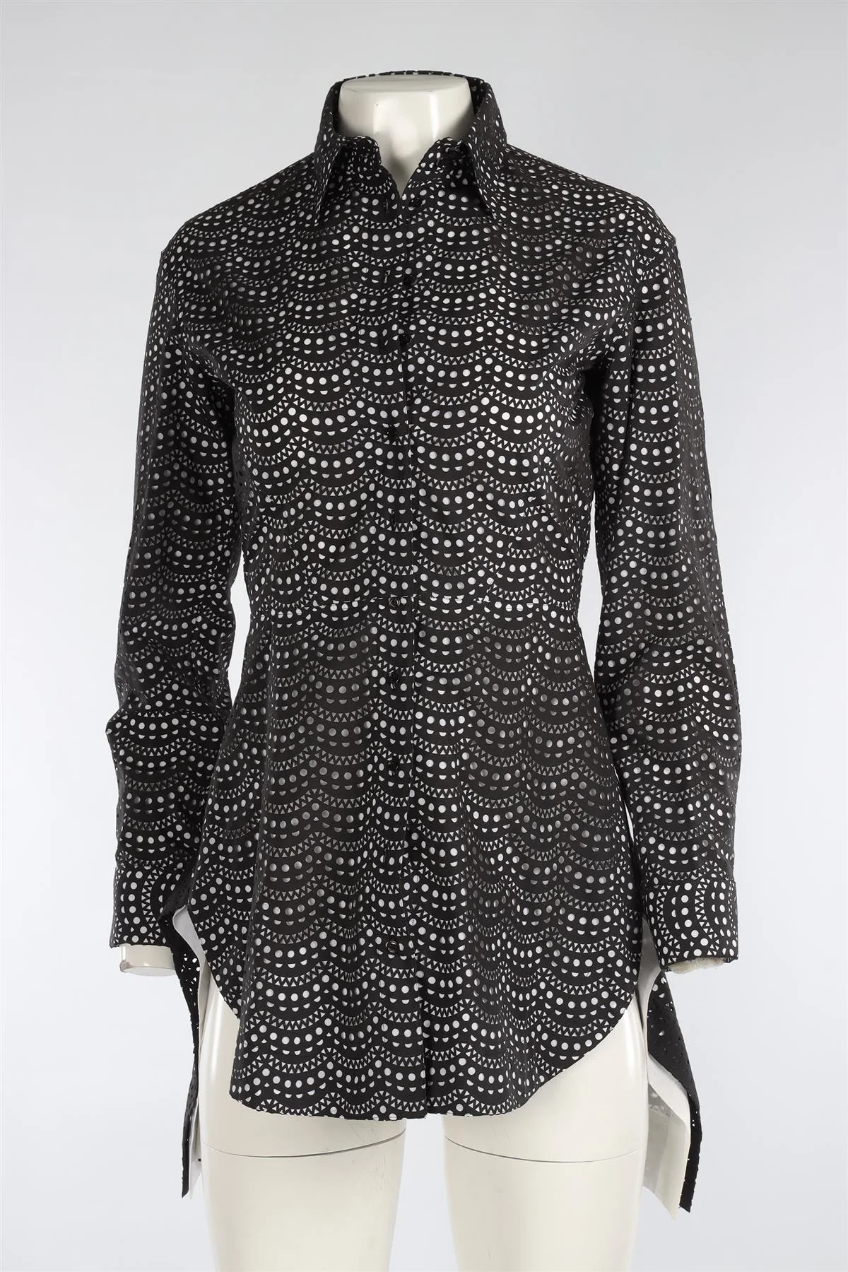 AZZEDINE ALAÏA BLACK COTTON SHIRT FR 38 UK 10 - Image 2
