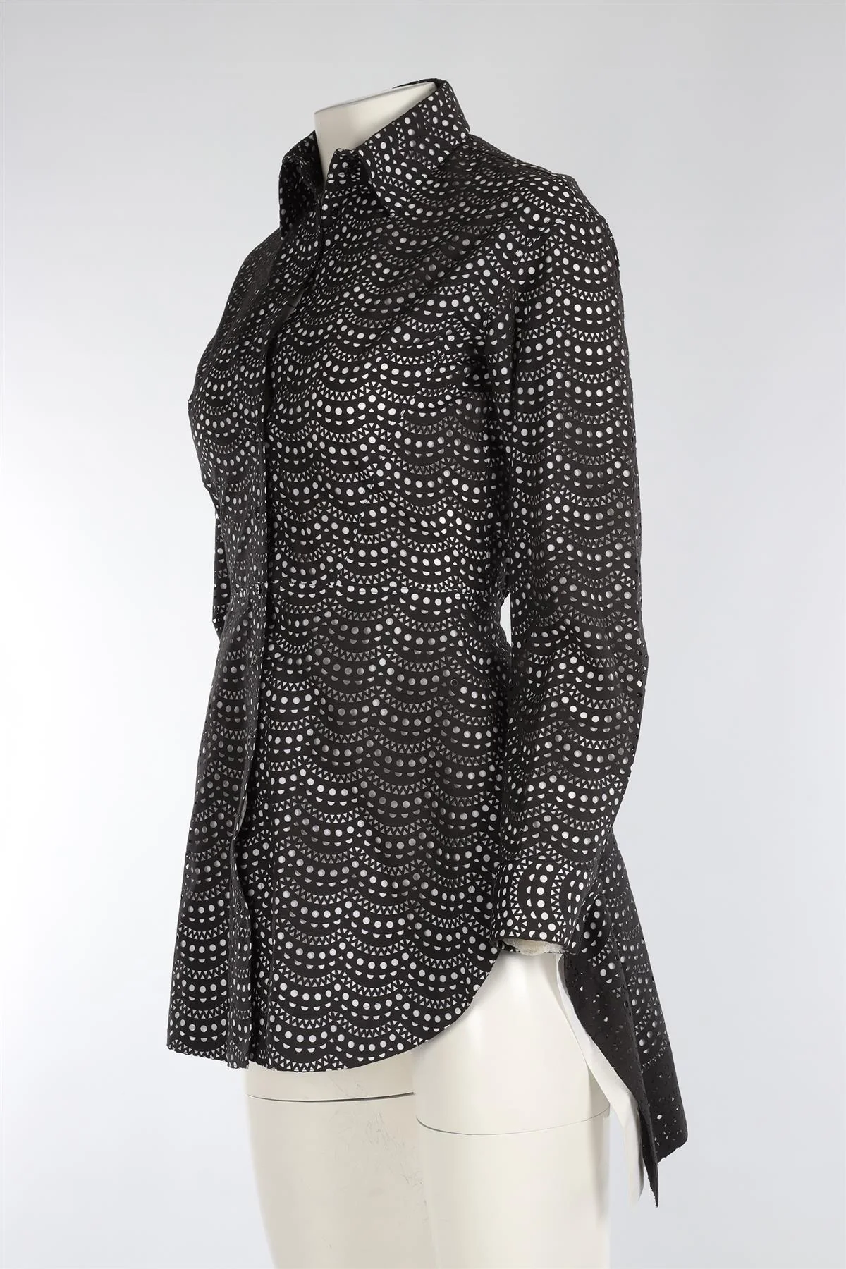 AZZEDINE ALAÏA BLACK COTTON SHIRT FR 38 UK 10 - Image 3