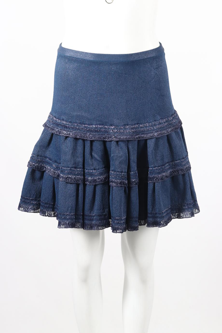 AZZEDINE ALAÏA JACQUARD KNIT MINI SKIRT FR 40 UK 12 - Image 2