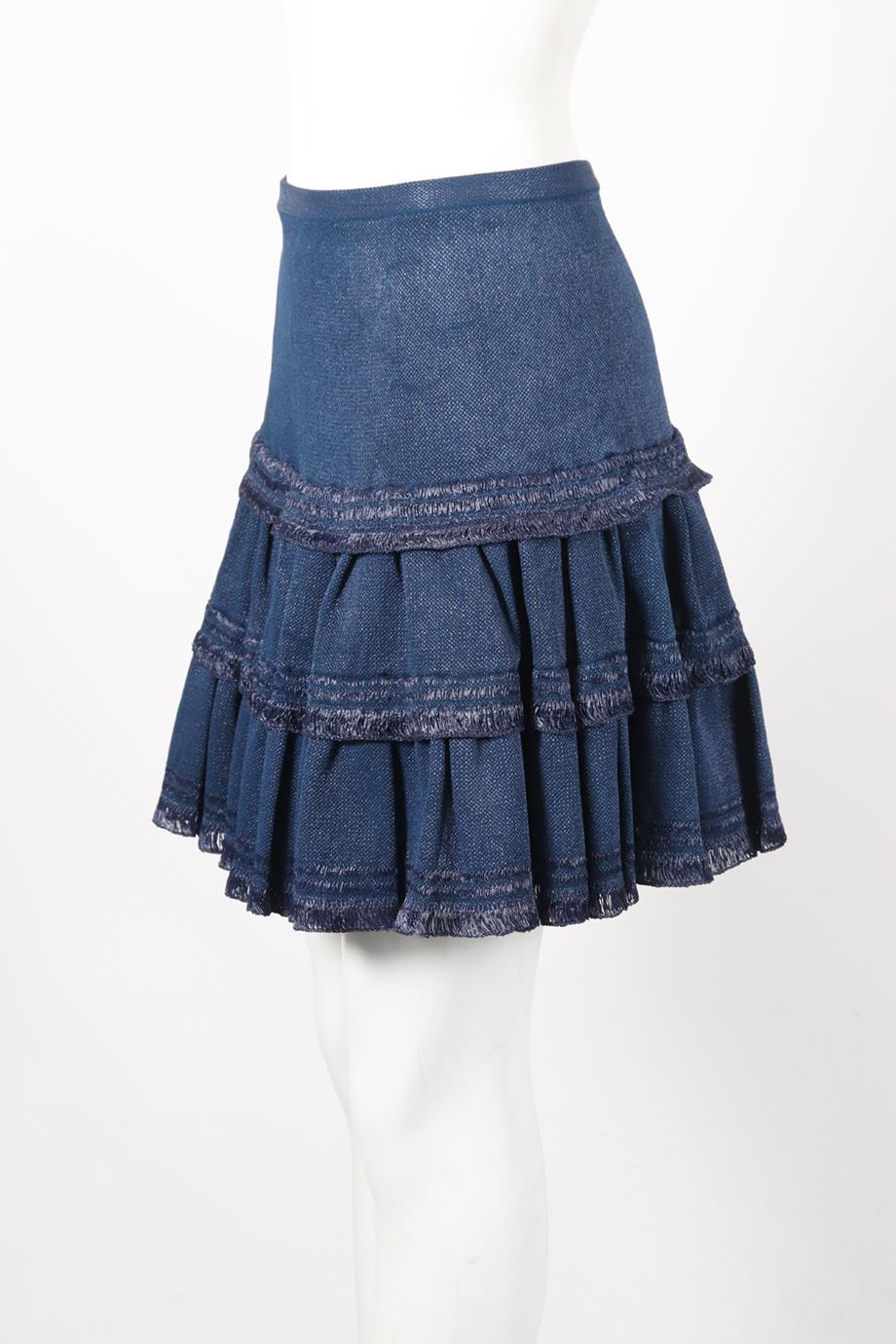 AZZEDINE ALAÏA JACQUARD KNIT MINI SKIRT FR 40 UK 12 - Image 3