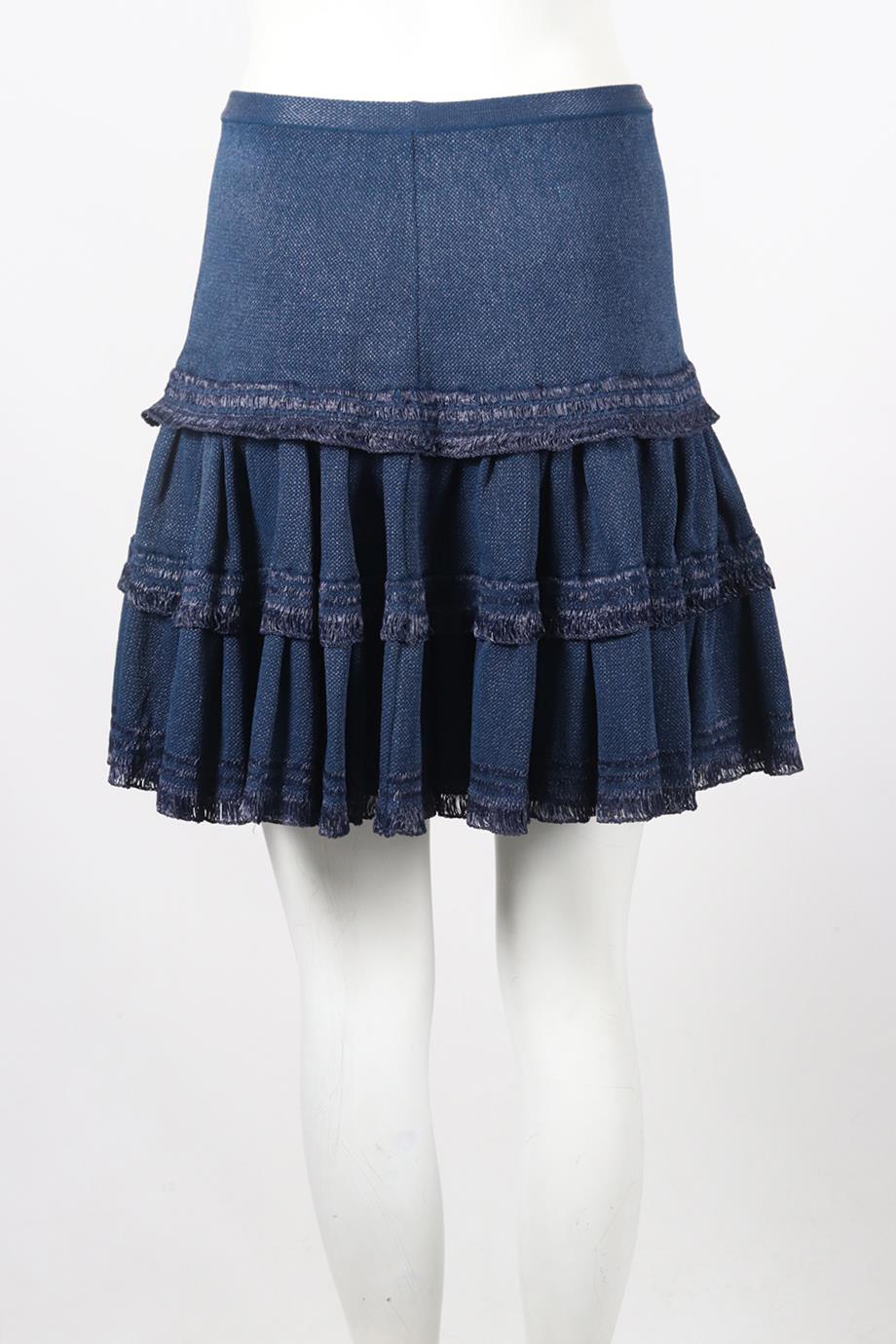 AZZEDINE ALAÏA JACQUARD KNIT MINI SKIRT FR 40 UK 12 - Image 4