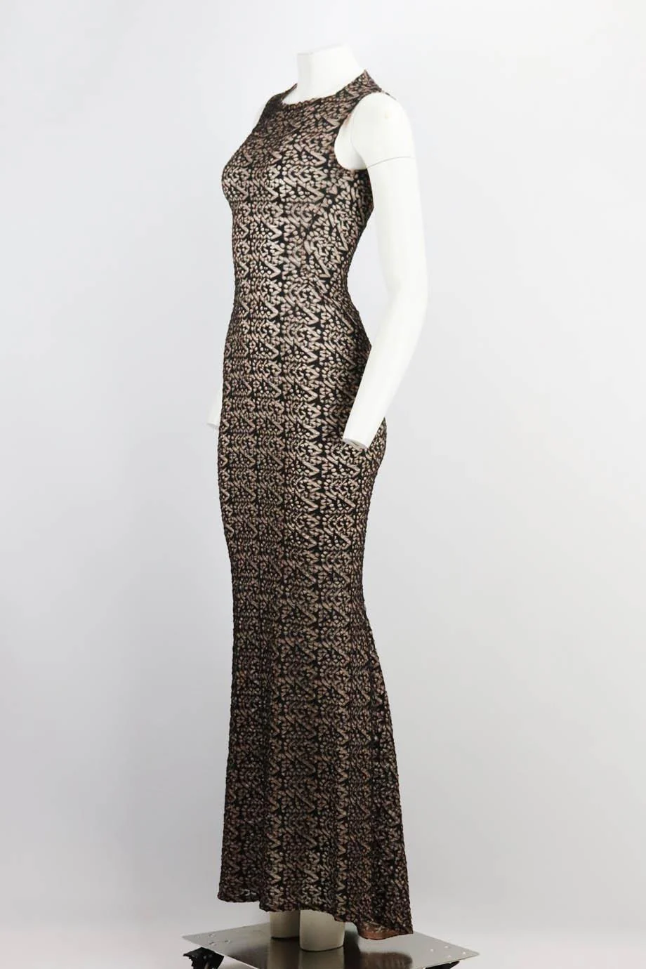 AZZEDINE ALAÏA MACRAMÉ LACE MAXI DRESS FR 38 UK 10 - Image 3