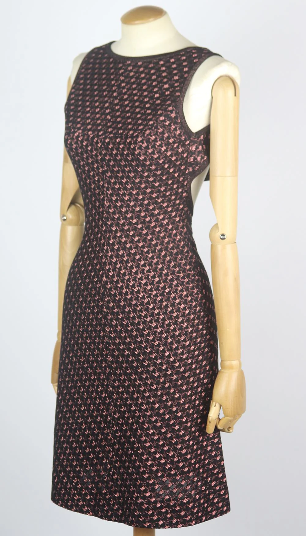 AZZEDINE ALAÏA METALLIC JACQUARD KNIT MINI DRESS FR 36 UK 8 - Image 3