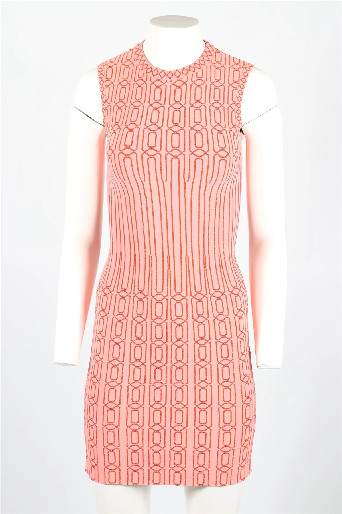 AZZEDINE ALAÏA ORANGE KNIT MINI DRESS FR 36 UK 8 - Image 2