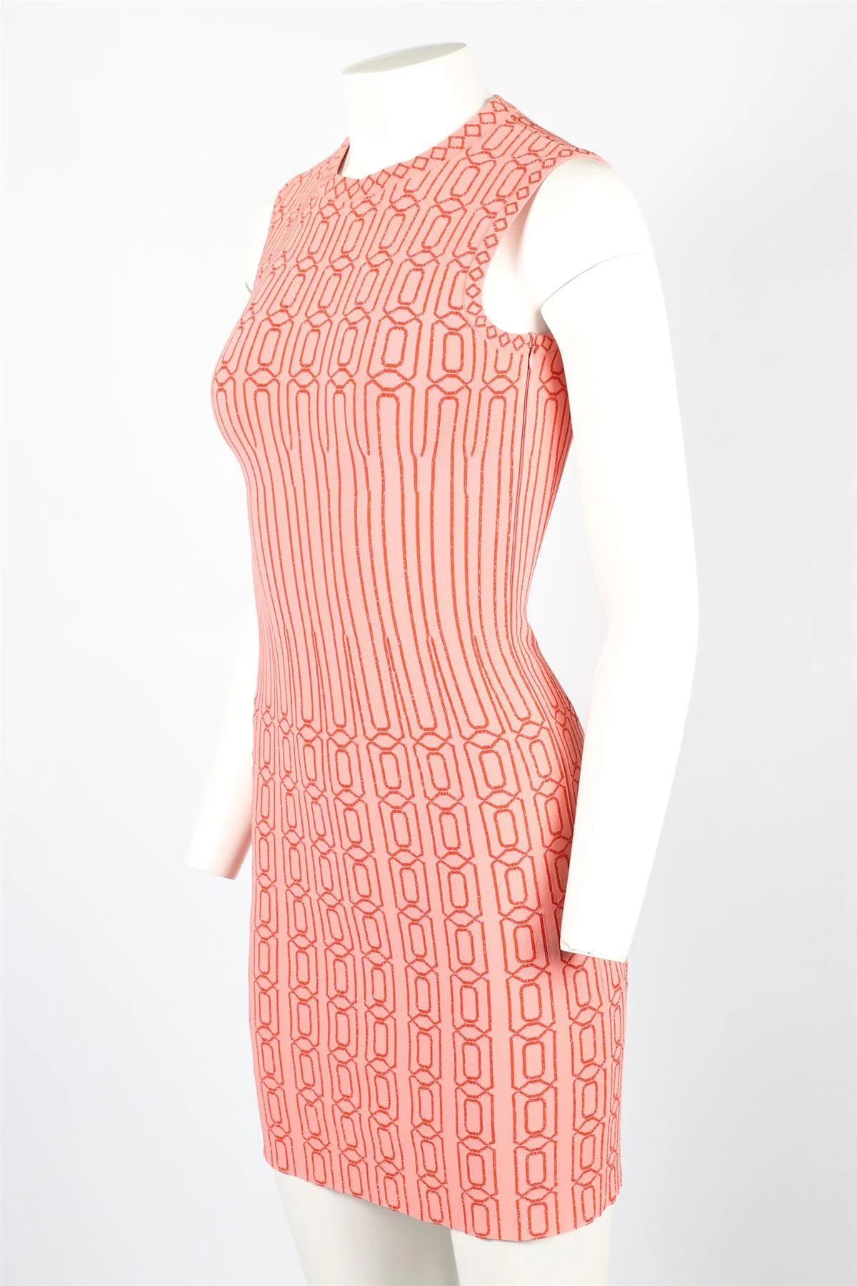 AZZEDINE ALAÏA ORANGE KNIT MINI DRESS FR 36 UK 8 - Image 3