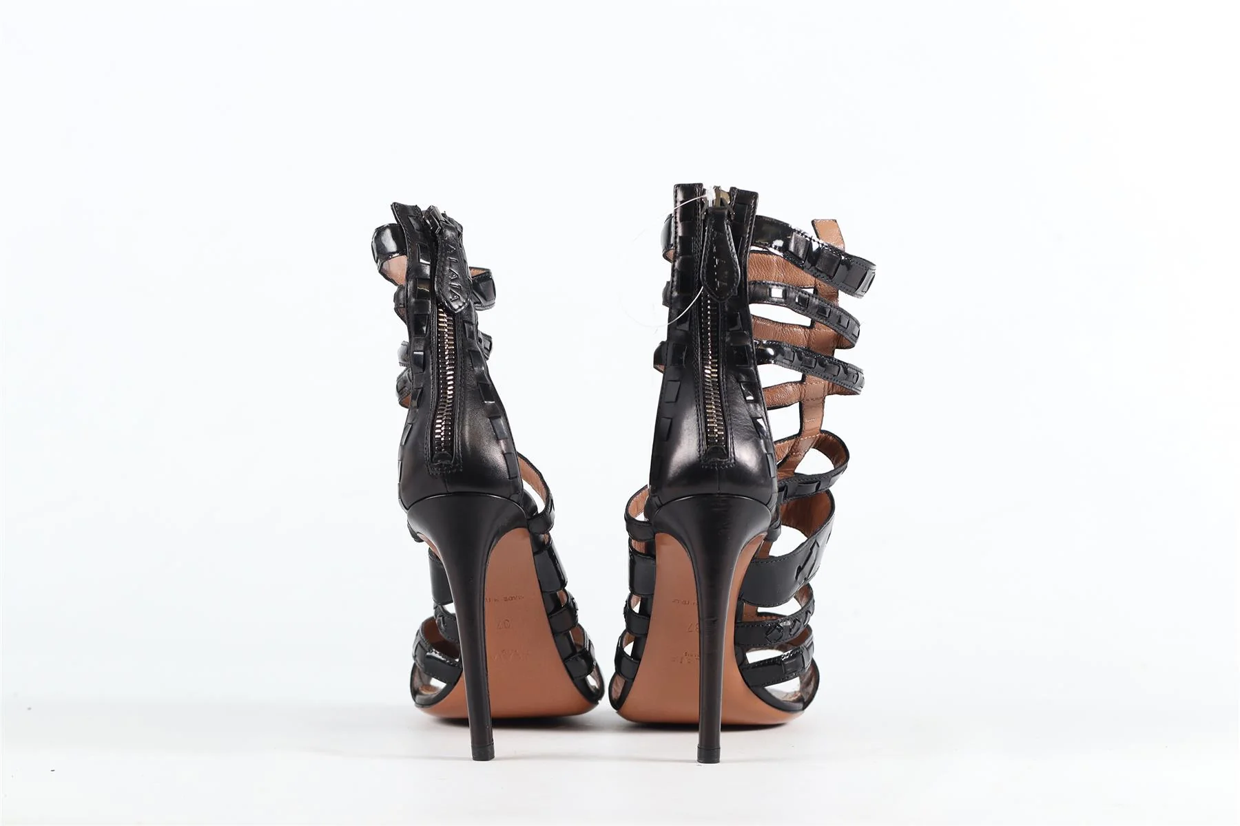 AZZEDINE ALAÏA PATENT LEATHER SANDALS EU 37 UK 4 US 7 - Image 4