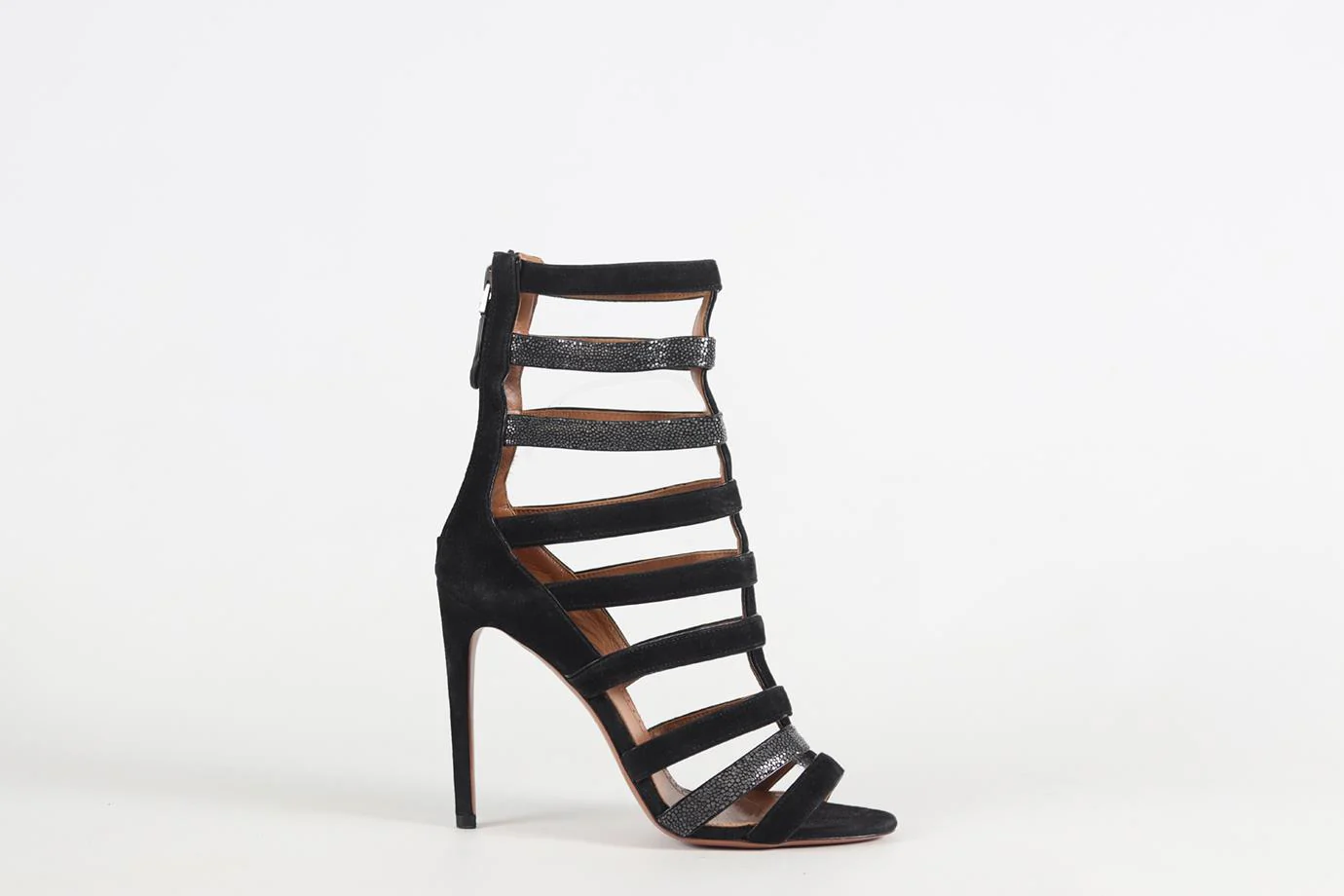 AZZEDINE ALAÏA SHAGREEN AND SUEDE SANDALS EU 37 UK 4 US 7 - Image 2