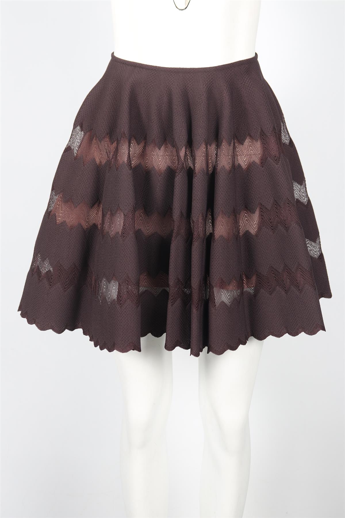 AZZEDINE ALAIA SILK BLEND MINI SKIRT FR 38 UK 10 - Image 2
