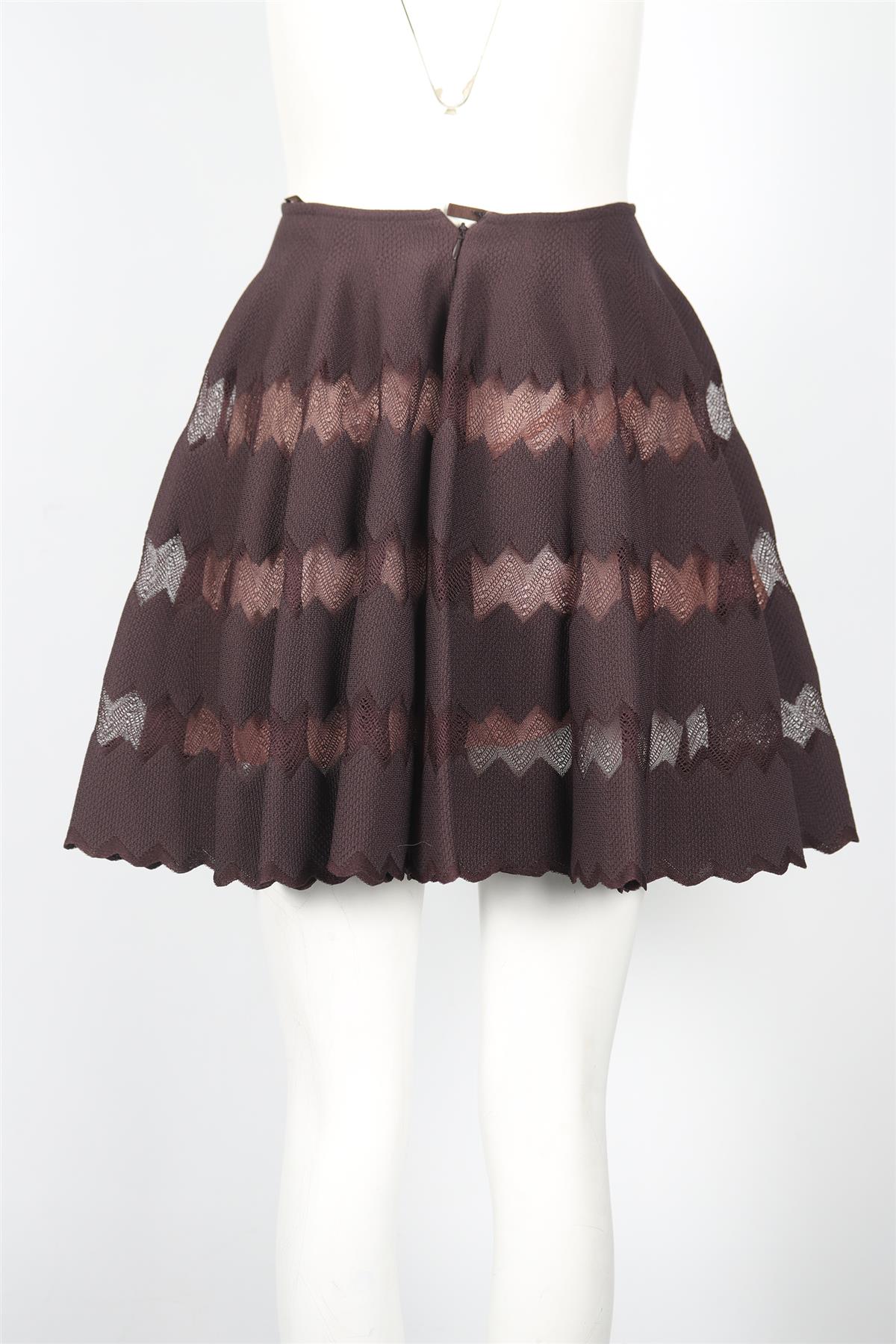AZZEDINE ALAIA SILK BLEND MINI SKIRT FR 38 UK 10 - Image 4