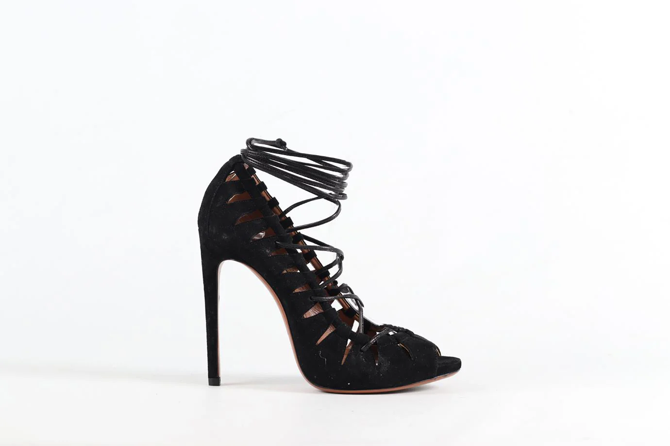 AZZEDINE ALAÏA SUEDE AND LEATHER SANDALS EU 37.5 UK 4.5 US 7.5 - Image 2