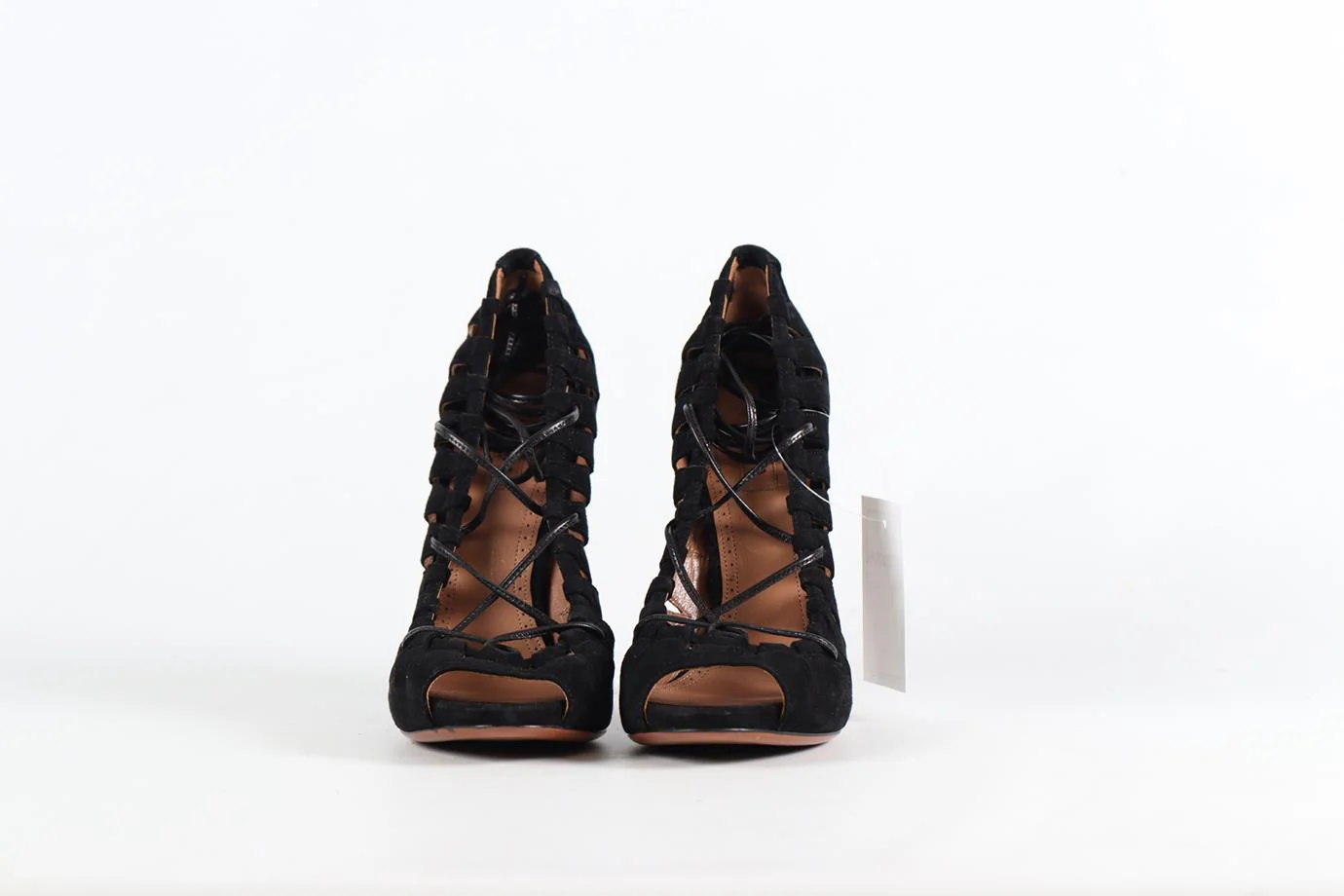 AZZEDINE ALAÏA SUEDE AND LEATHER SANDALS EU 37.5 UK 4.5 US 7.5 - Image 3