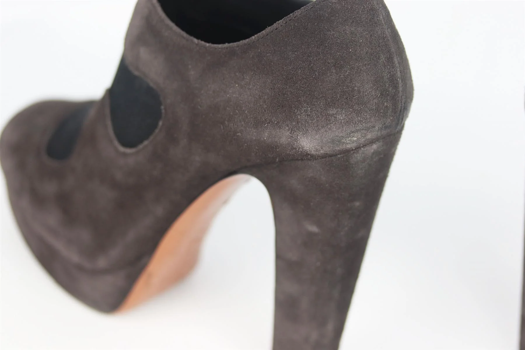 AZZEDINE ALAÏA SUEDE PLATFORM ANKLE BOOTS EU 38 UK 5 US 8 - Image 6