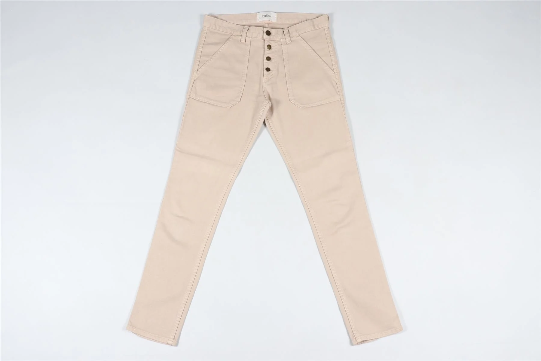 BA&SH BEIGE HIGH RISE SKINNY JEANS W25 UK 6-8 - Image 7