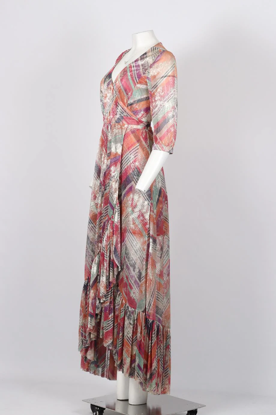 BA&SH VISCOSE BLEND MAXI WRAP DRESS 2 UK 12 - Image 3