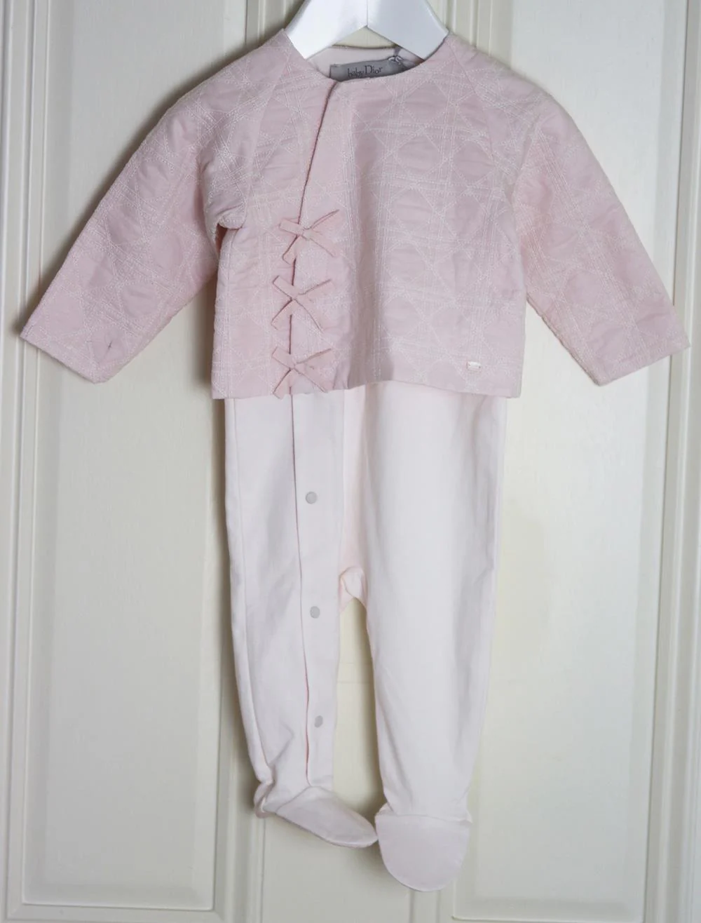 BABY DIOR BABY GIRLS COTTON VOILE BABYGROW 6 MONTHS - Image 2