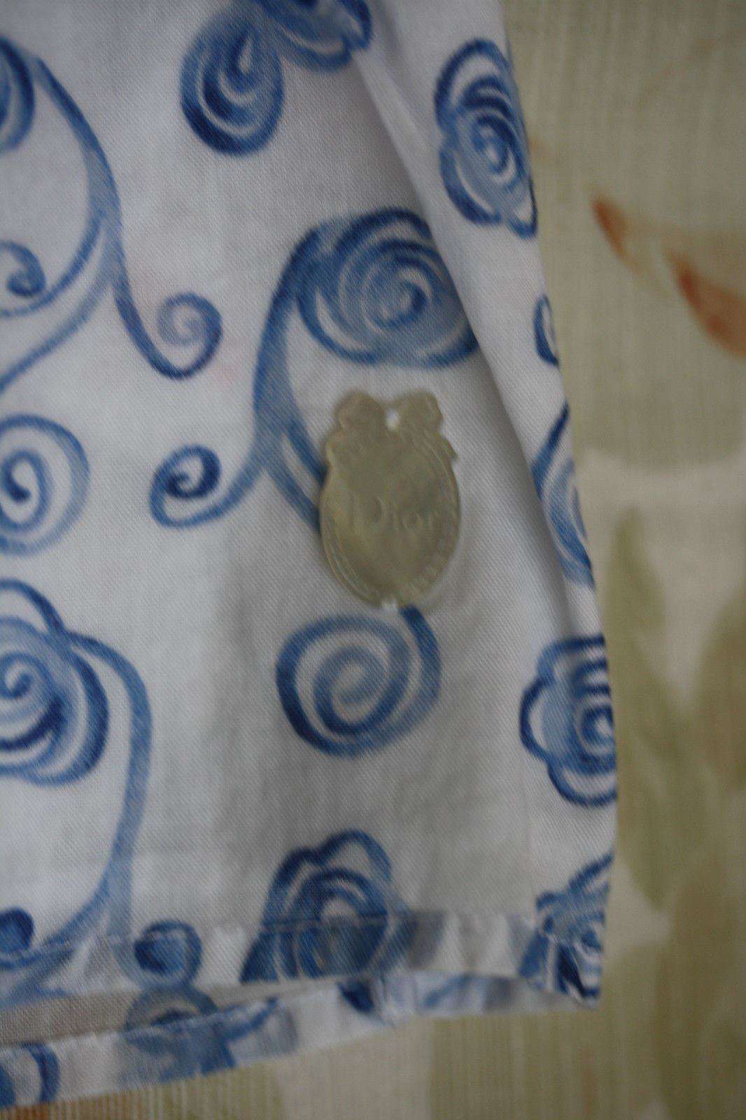 BABY DIOR BLUE CHINA FLORAL BLOUSE 3 MONTHS - Image 2