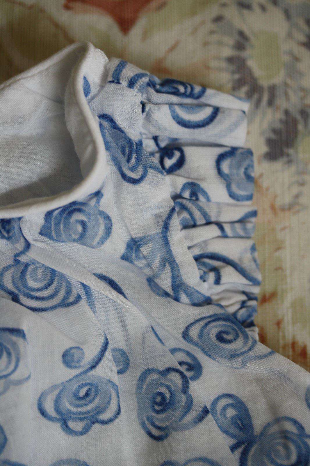 BABY DIOR BLUE CHINA FLORAL BLOUSE 3 MONTHS - Image 6