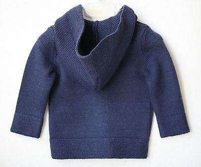 BABY DIOR NAVY WOOL HOODED JUMPER 3 MONTHS - Image 3