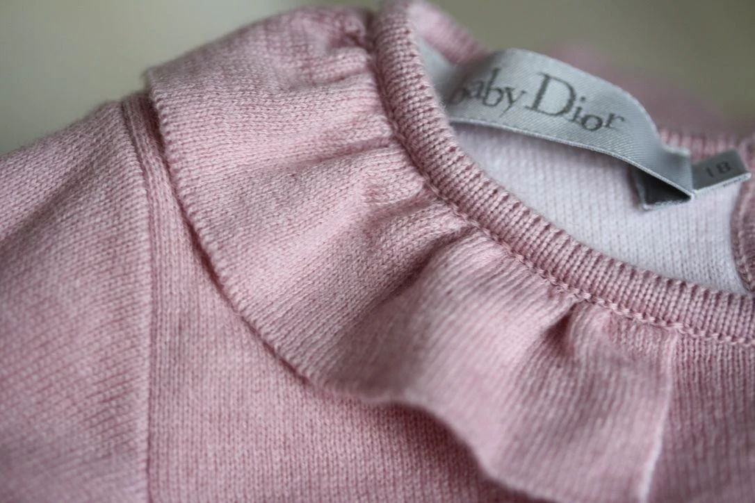 BABY DIOR PINK COTTON CASHMERE BLEND DRESS 18 MONTHS - Image 4