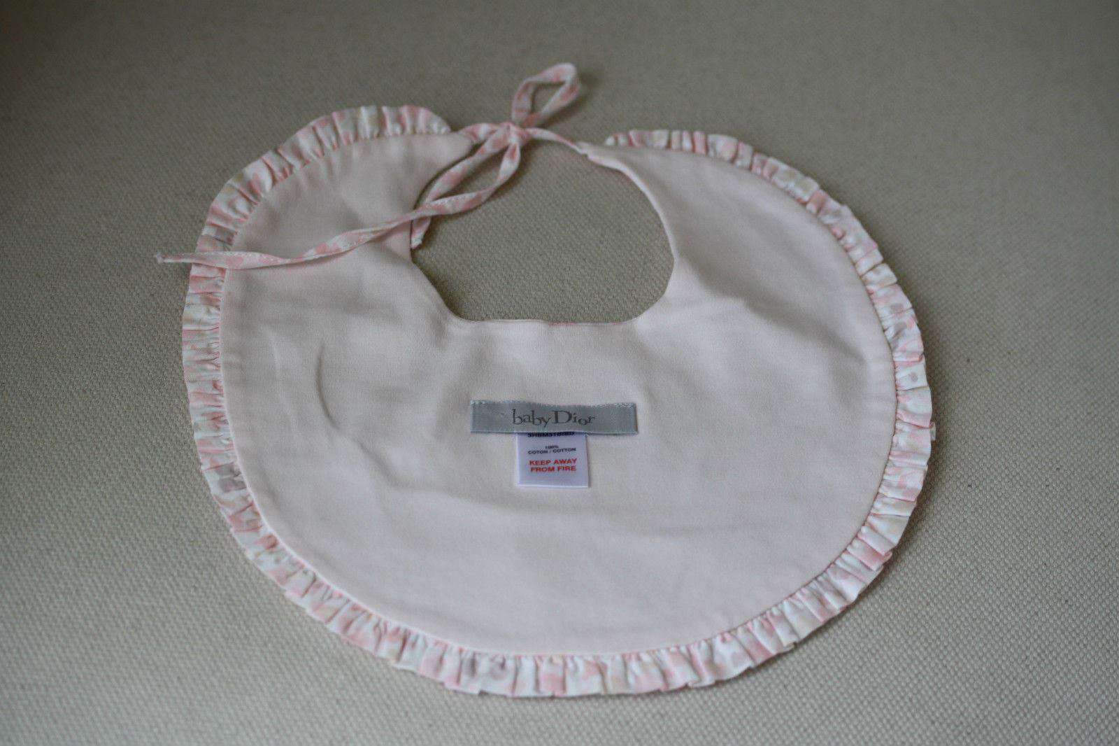 BABY DIOR PINK FLORAL BIB - Image 2