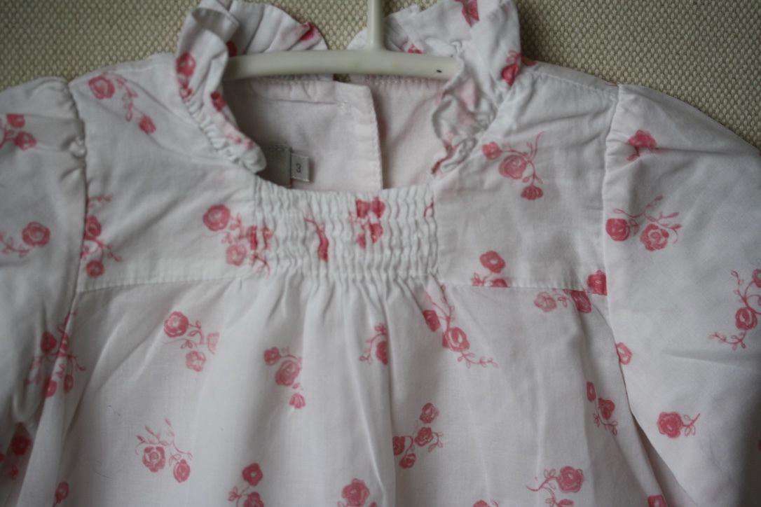 BABY DIOR PINK FLOWER WHITE COTTON DRESS 3 MONTHS - Image 2