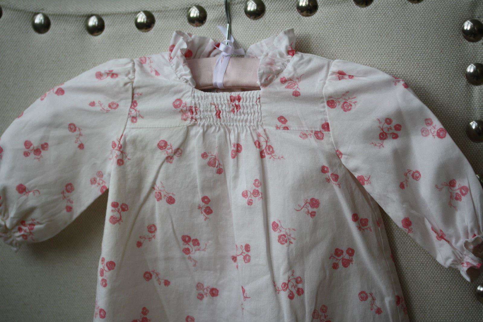 BABY DIOR PINK FLOWER WHITE COTTON DRESS 6 MONTHS - Image 5