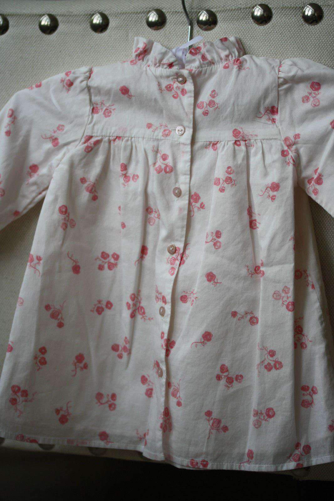 BABY DIOR PINK FLOWER WHITE COTTON DRESS 6 MONTHS - Image 8