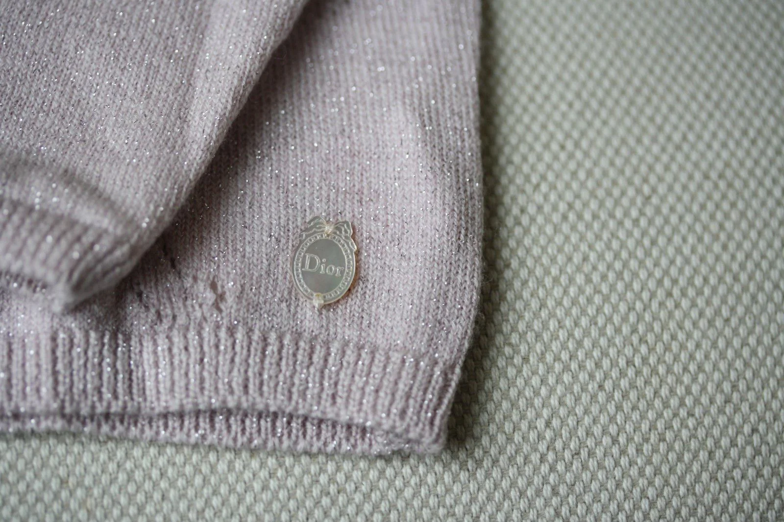 BABY DIOR PINK SPARKLE CARDIGAN 9 MONTHS - Image 3