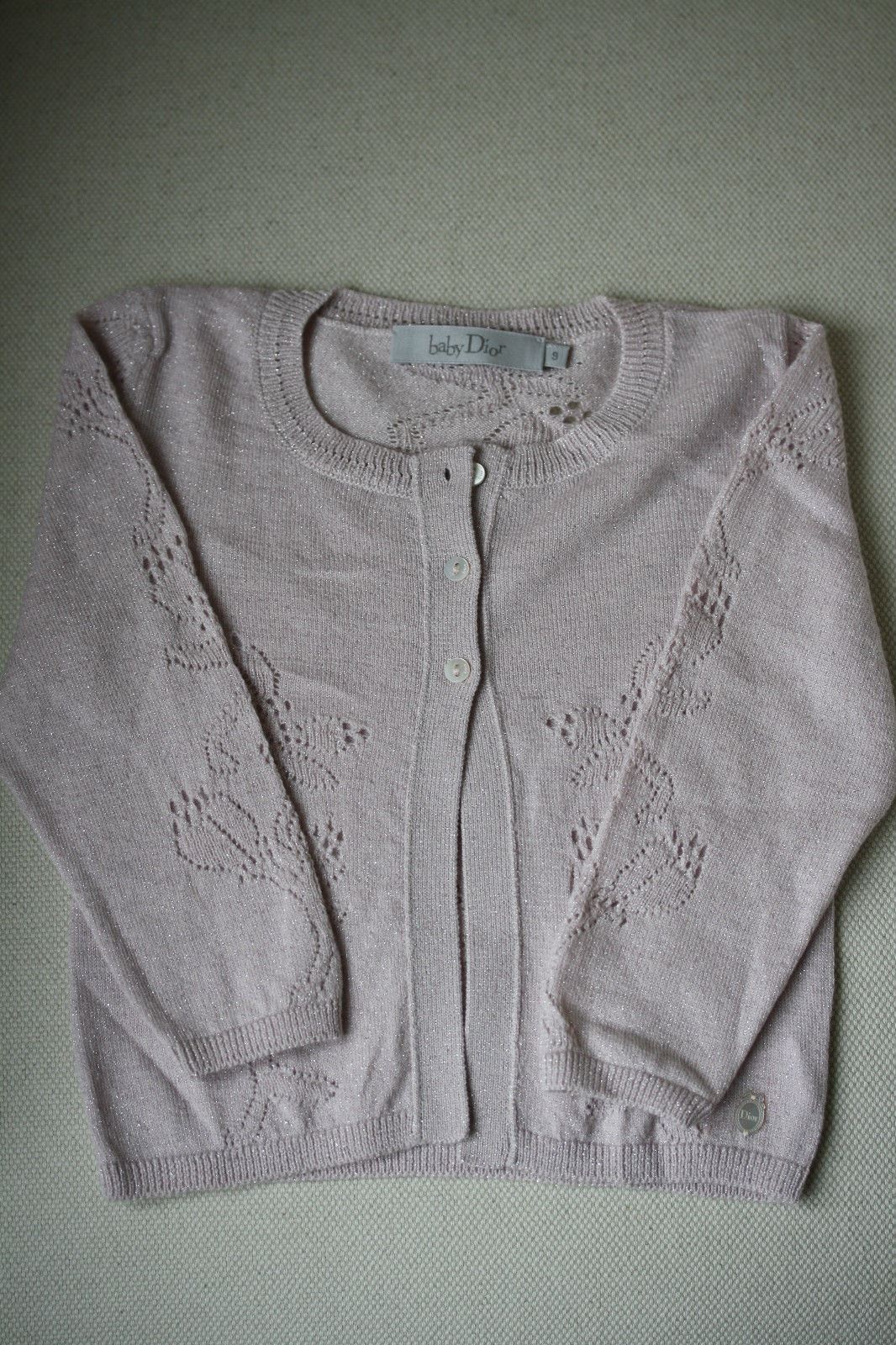 BABY DIOR PINK SPARKLE CARDIGAN 9 MONTHS - Image 6
