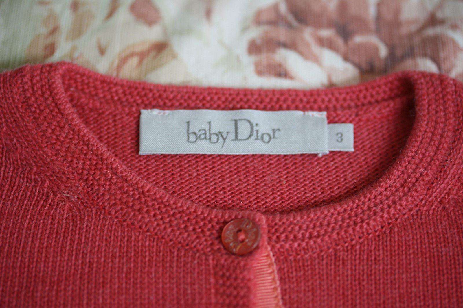 BABY DIOR RASPBERRY PINK KNITTED CARDIGAN 3 MONTHS - Image 5