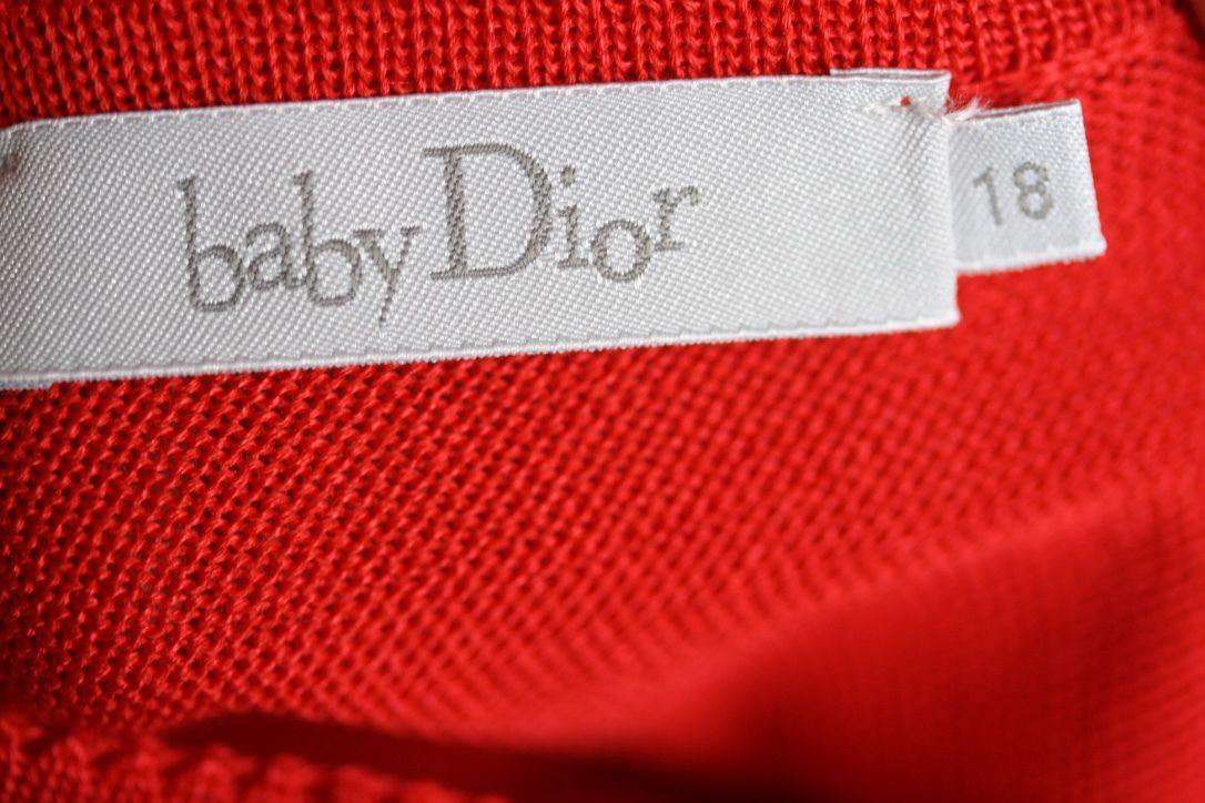 BABY DIOR RED SILK AND COTTON KNIT DRESS 18 MONTHS - Image 3