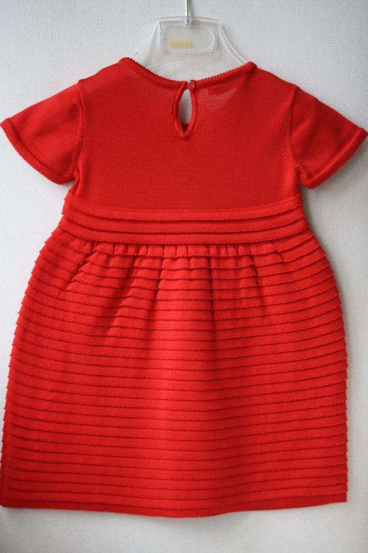 BABY DIOR RED SILK AND COTTON KNIT DRESS 18 MONTHS - Image 6