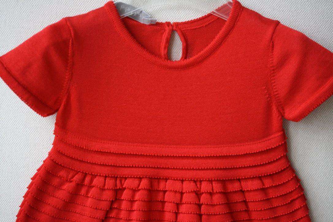BABY DIOR RED SILK AND COTTON KNIT DRESS 18 MONTHS - Image 7