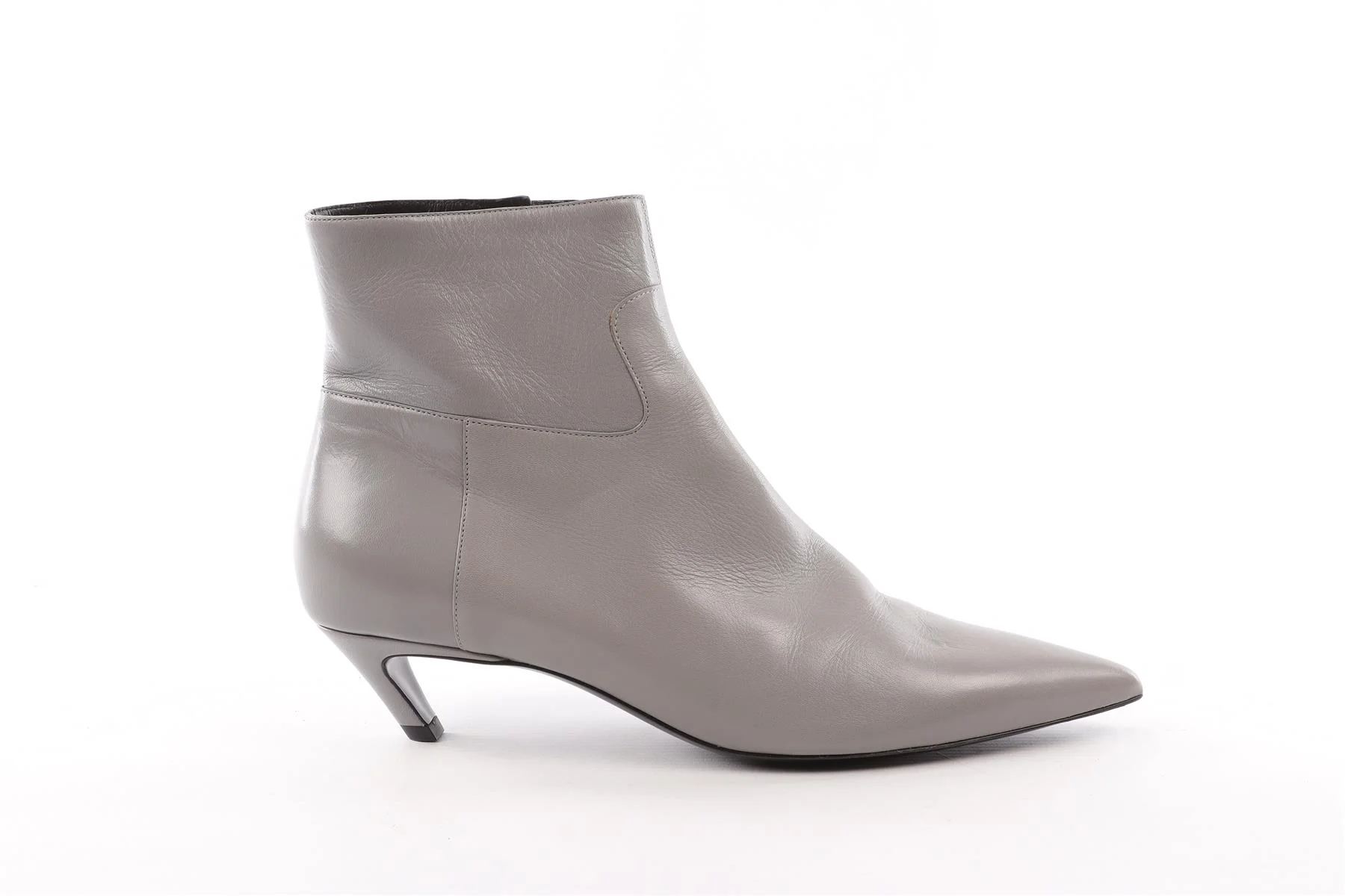 BALCENCIAGA GREY LEATHER ANKLE BOOTS EU 40 UK 7 US 10 - Image 2