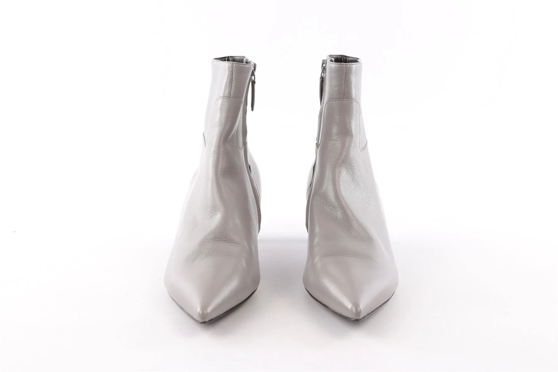 BALCENCIAGA GREY LEATHER ANKLE BOOTS EU 40 UK 7 US 10 - Image 3