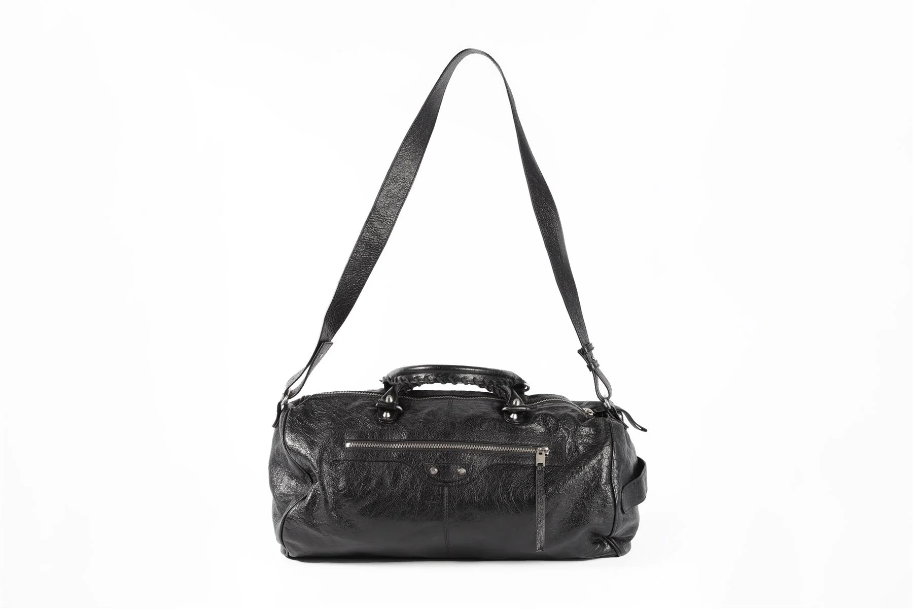 BALENCIAGA BLACK 2017 CITY LEATHER DUFFLE BAG - Image 3