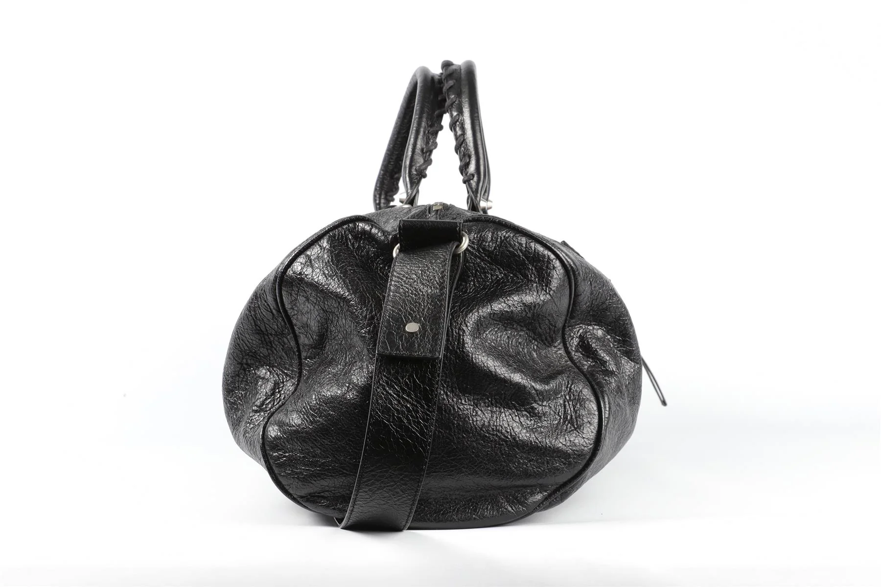 BALENCIAGA BLACK 2017 CITY LEATHER DUFFLE BAG - Image 4
