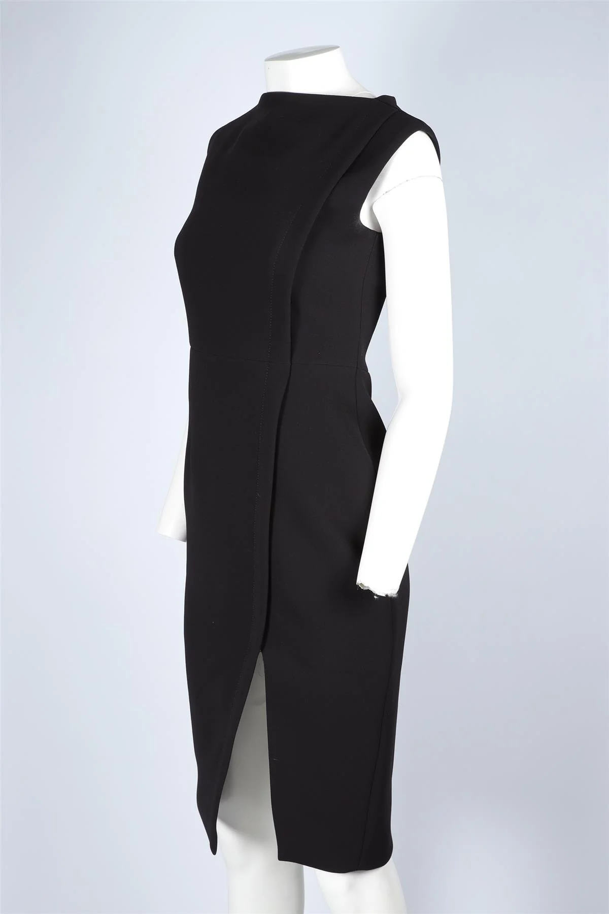 BALENCIAGA BLACK CREPE MIDI DRESS FR 36 UK 8 - Image 3